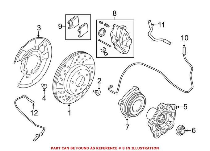 BMW Disc Brake Caliper - Rear Driver Left 34218046261